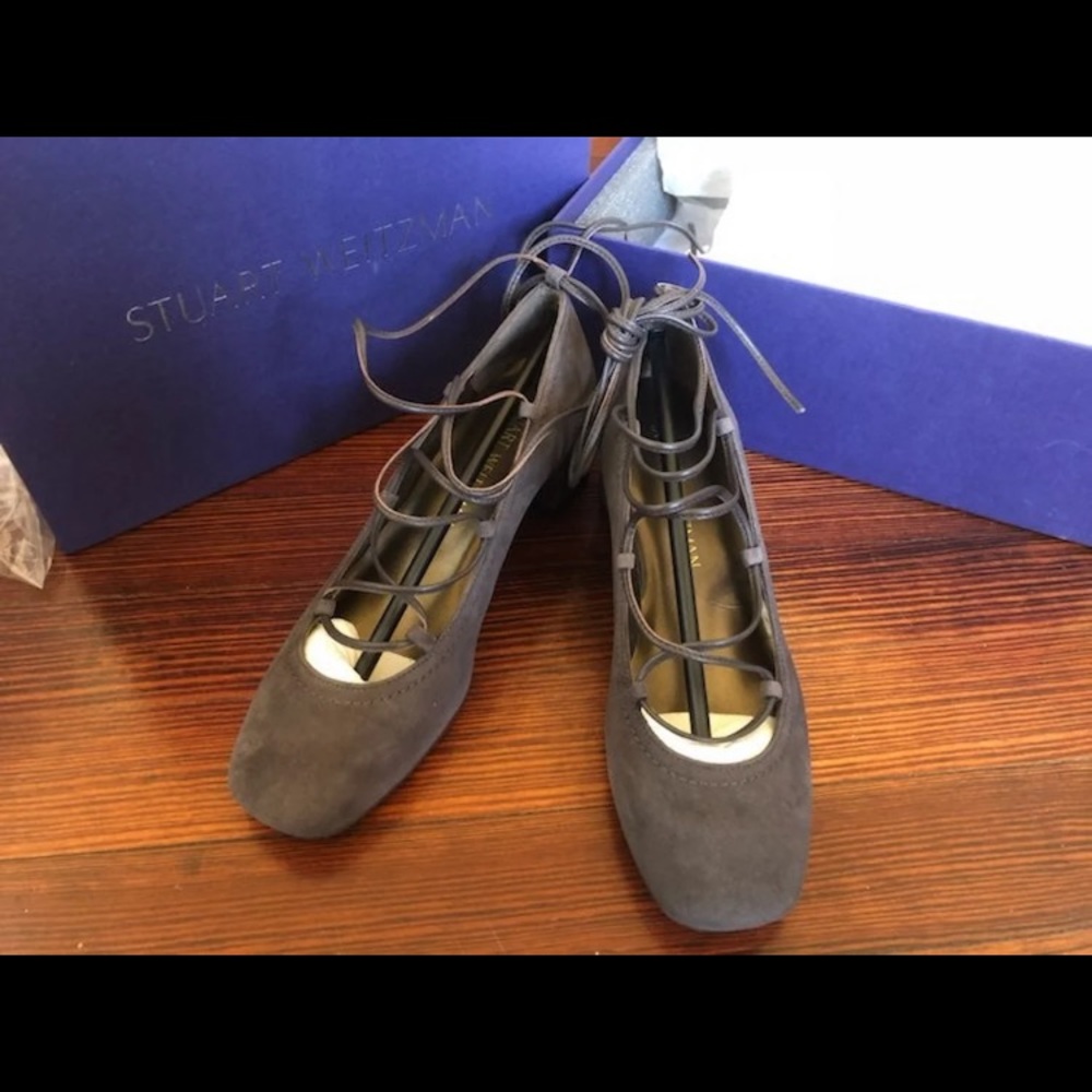 StuartWeitzman Cordon Lace Up Ballerina